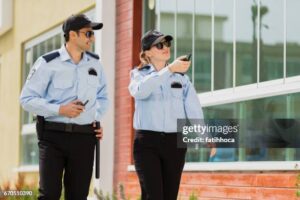 Two security guard working.